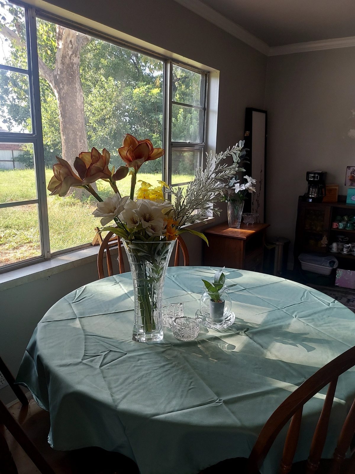 Morning light on dining table
